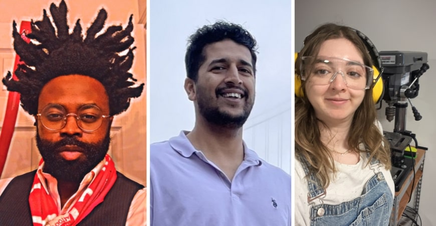 From left to right: Headshots of Justus Nwoke, Ranjan Das, and Gokce Ozkazanc Guc